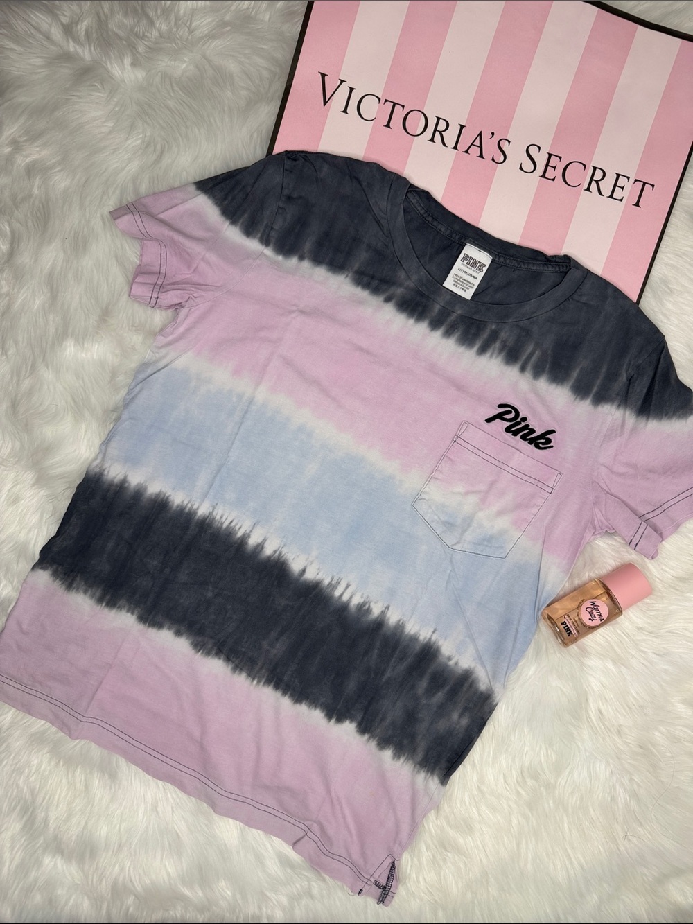 🆕 PINK Campus Tee tie dye size Small S